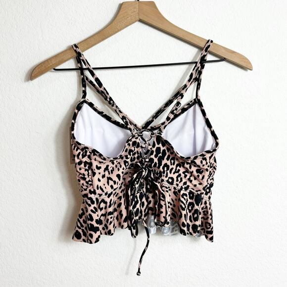 COCOSHIP LEOPARD PRINT WOMEN'S RETRO BOHO FLOUND BIKINI TOP SIZE 12 NEW WITH TAG - Picture 5 of 5